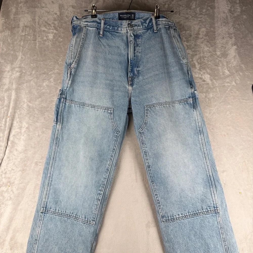 Abercrombie & Fitch‎ Mens Workwear Jean Baggy Double Knee Carpenter Light 36x32